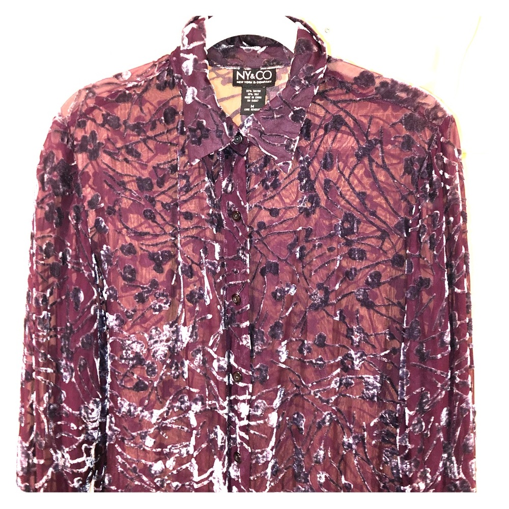 Crushed Velvet Dress shirt, Size M
